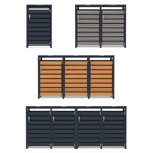 Wheelie bin storage - wheelie, grey